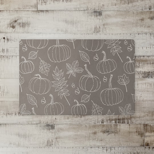 Gray Fall Pattern Floor Mat